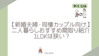 【新婚夫婦・同棲カップル向け】二人暮らしの間取り紹介 1LDKは狭い？